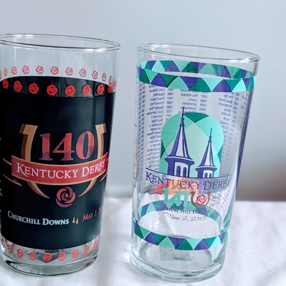 Set of 5 Kentucky Derby Mint Julep Glasses Mixed 2004-2015 130th-141st Official - Picture 4 of 9